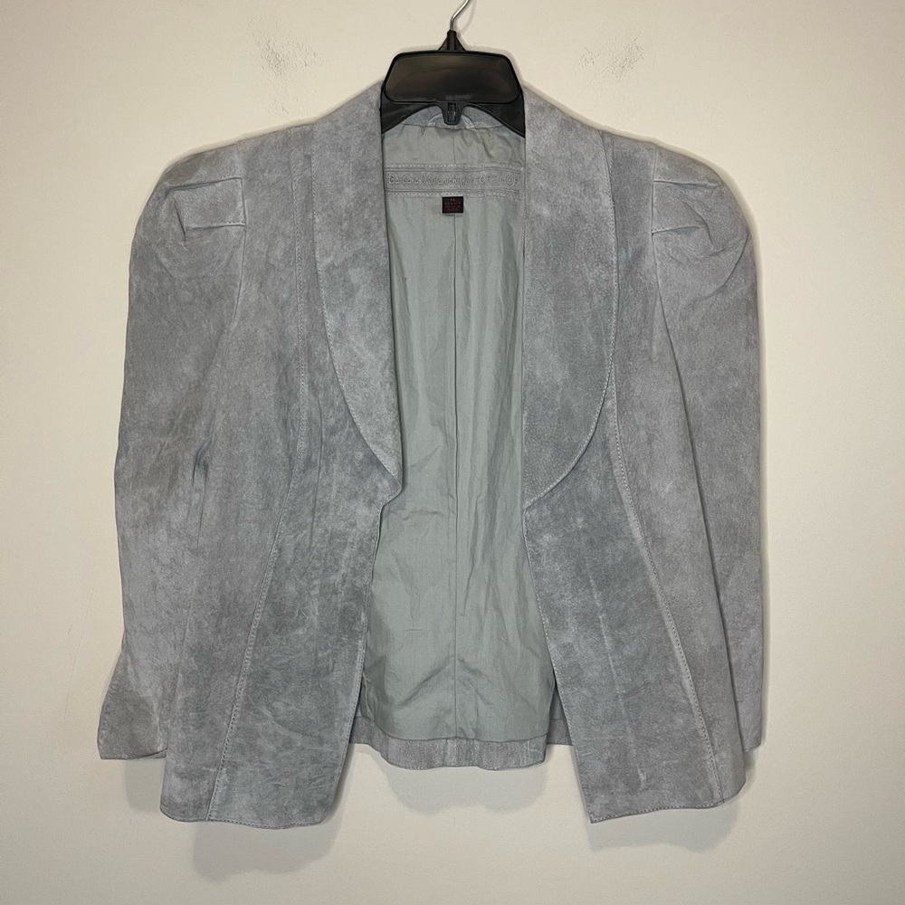 Barbara Hulanicki for Top Shop Suede Cropped Jacket Size Small - Picture 3 of 10